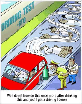 Funny Things RTO Driving Test Cartoons and Comics By Teluguone